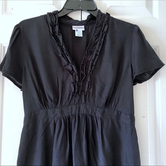 Motherhood Maternity Black Ruffled Shirt Top Slvls - Picture 5 of 11